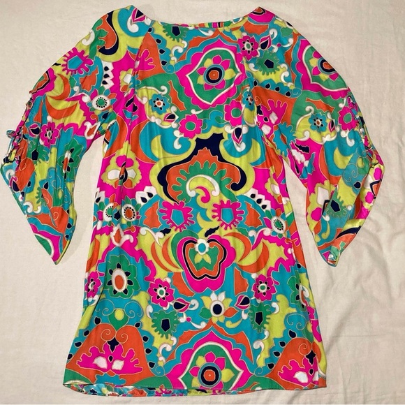 Alice & Trixie 100% Silk Half Sleeve Shift Mini Dress | Pucci-Esque Print - Picture 1 of 13